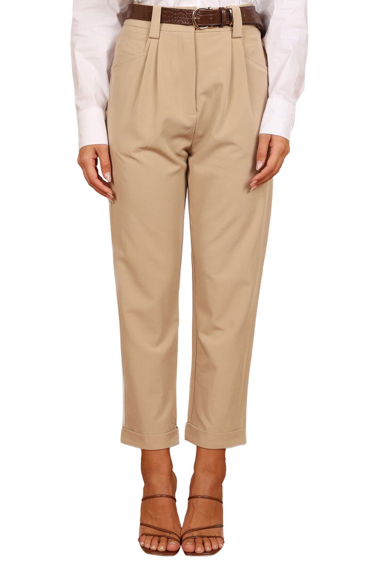 Lexie High Waist Ankle Straight Leg Pants, Main, color, BEIGE