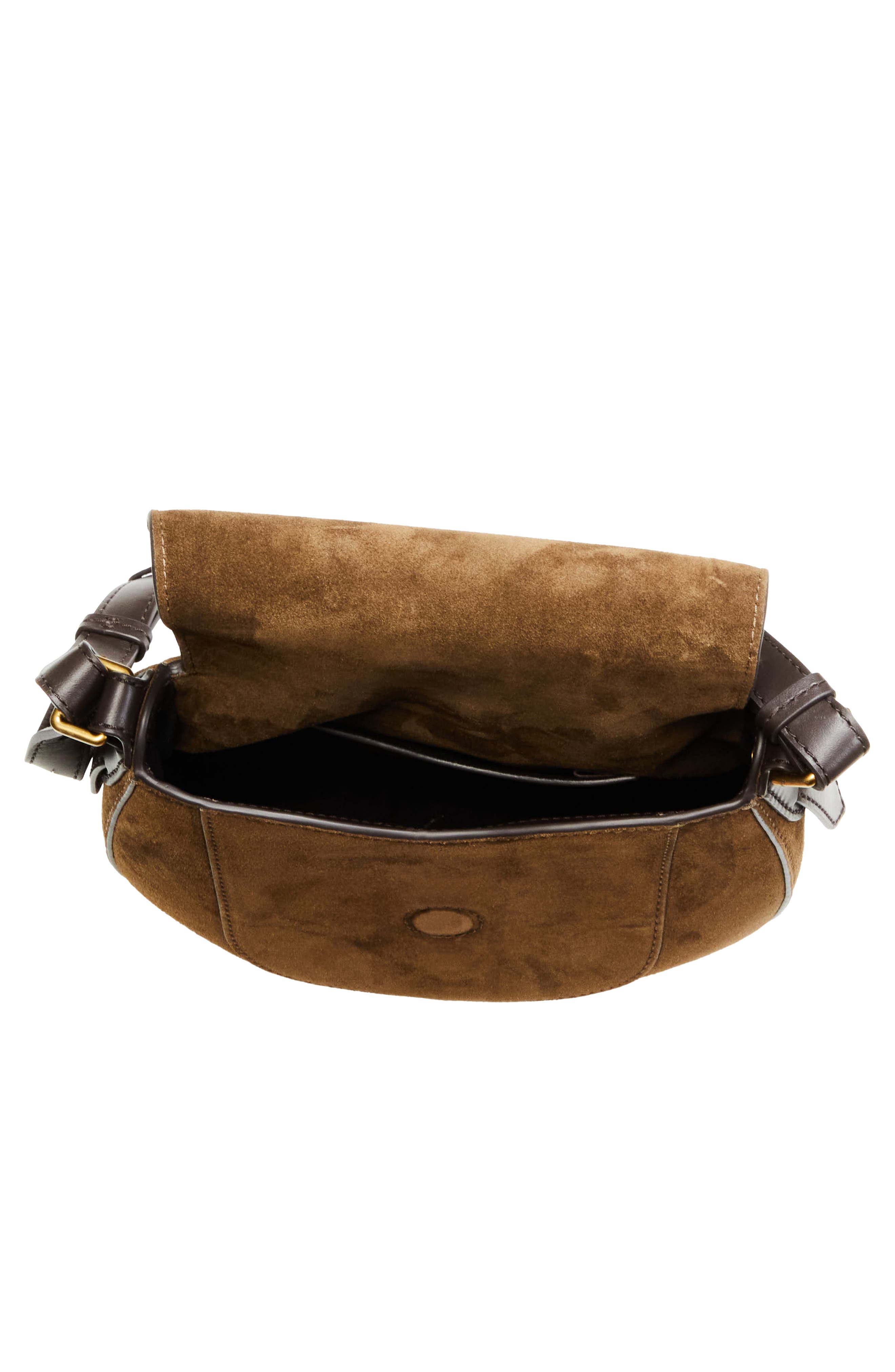Small Altay Suede Shoulder Bag, Alternate, color, BRONZE