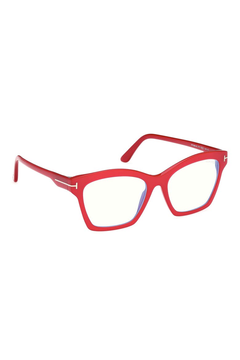 53mm Square Blue Light Blocking Optical Glasses, Alternate, color, PEARLY PINK / T LOGO