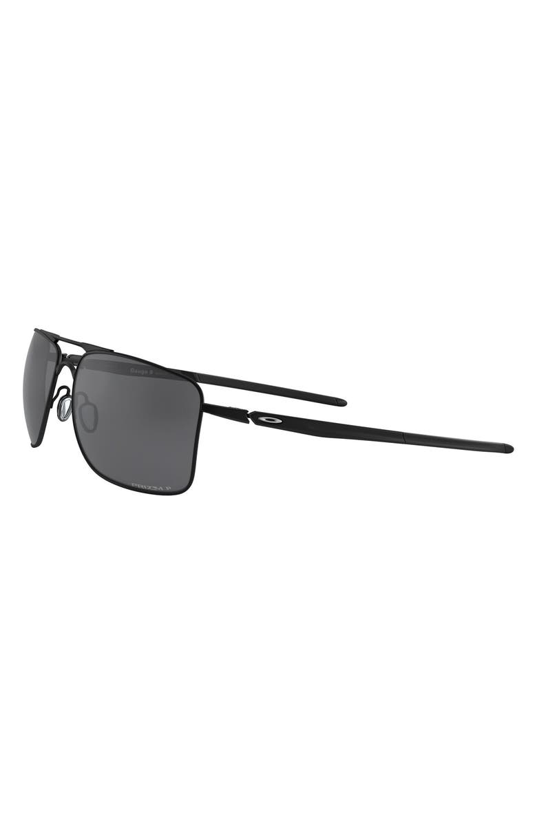 Oakley Gauge 8 62mm Oversize Prizm<sup>™</sup> Polarized Pilot Sunglasses, Alternate, color, Matte Black/ Prizm Black