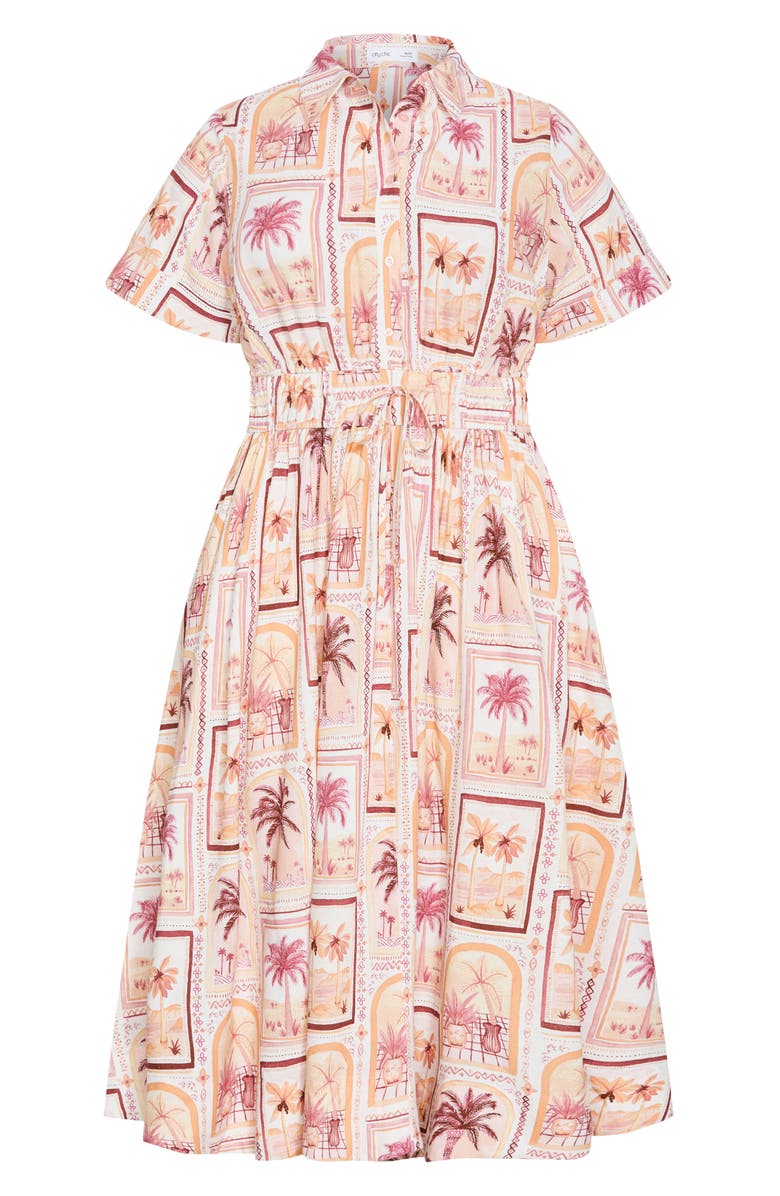 City Chic Lana Postcard Print Maxi Shirtdress, Alternate, color, Postcard Soiree