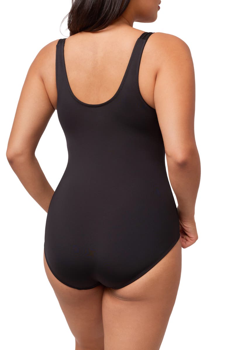 Montelle Intimates Contour Smoothing Bodysuit, Alternate, color, Black