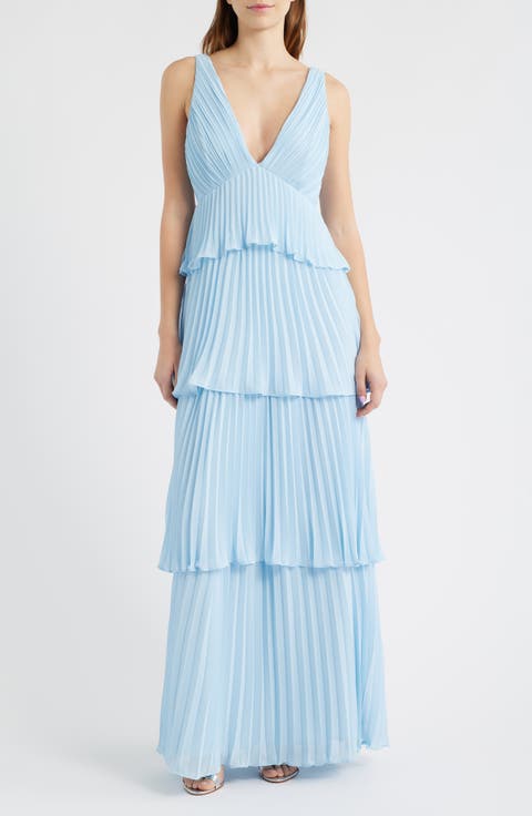 Tiered Gown Pleated