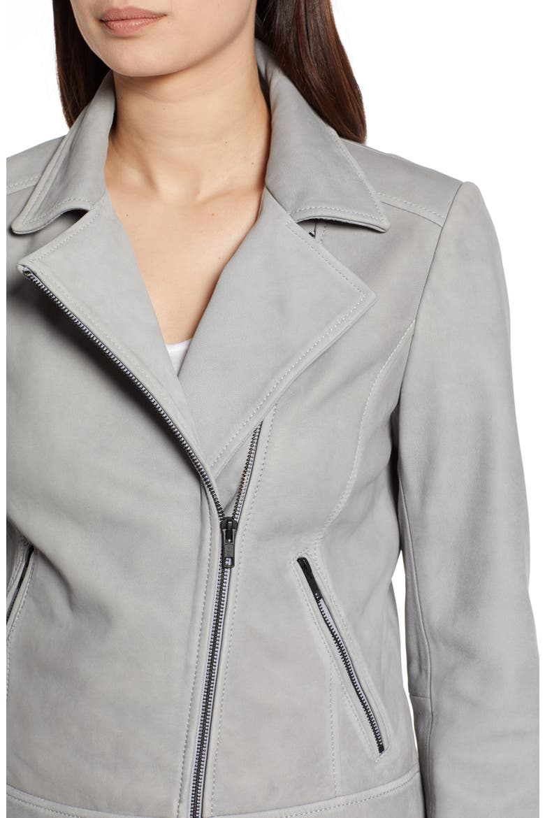 Leather Moto Jacket, Alternate, color, STONE