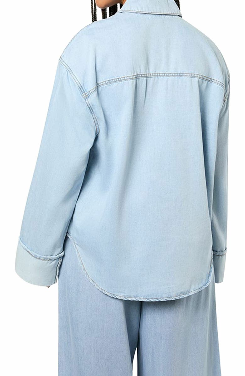 WeWoreWhat Denim Cuff Shirt, Alternate, color, 