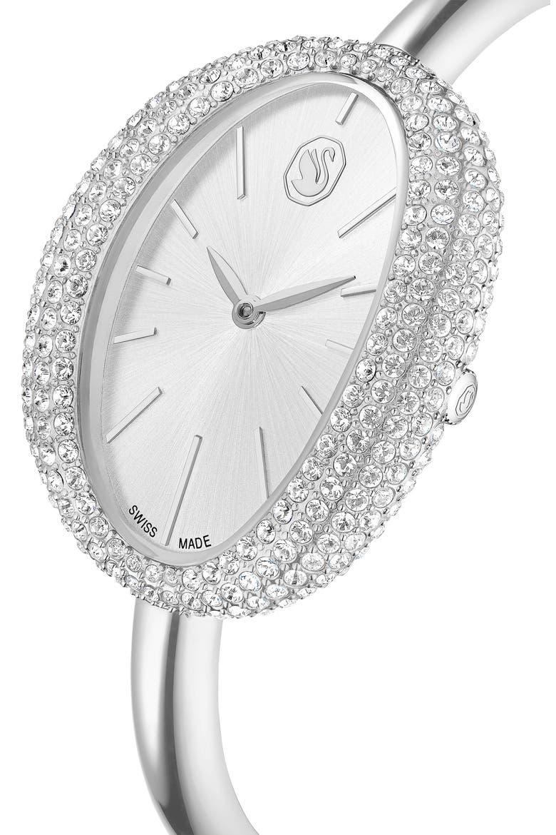 Imber Oval Bangle Bracelet Watch, 35mm x 28mm, Alternate, color, SILVER
