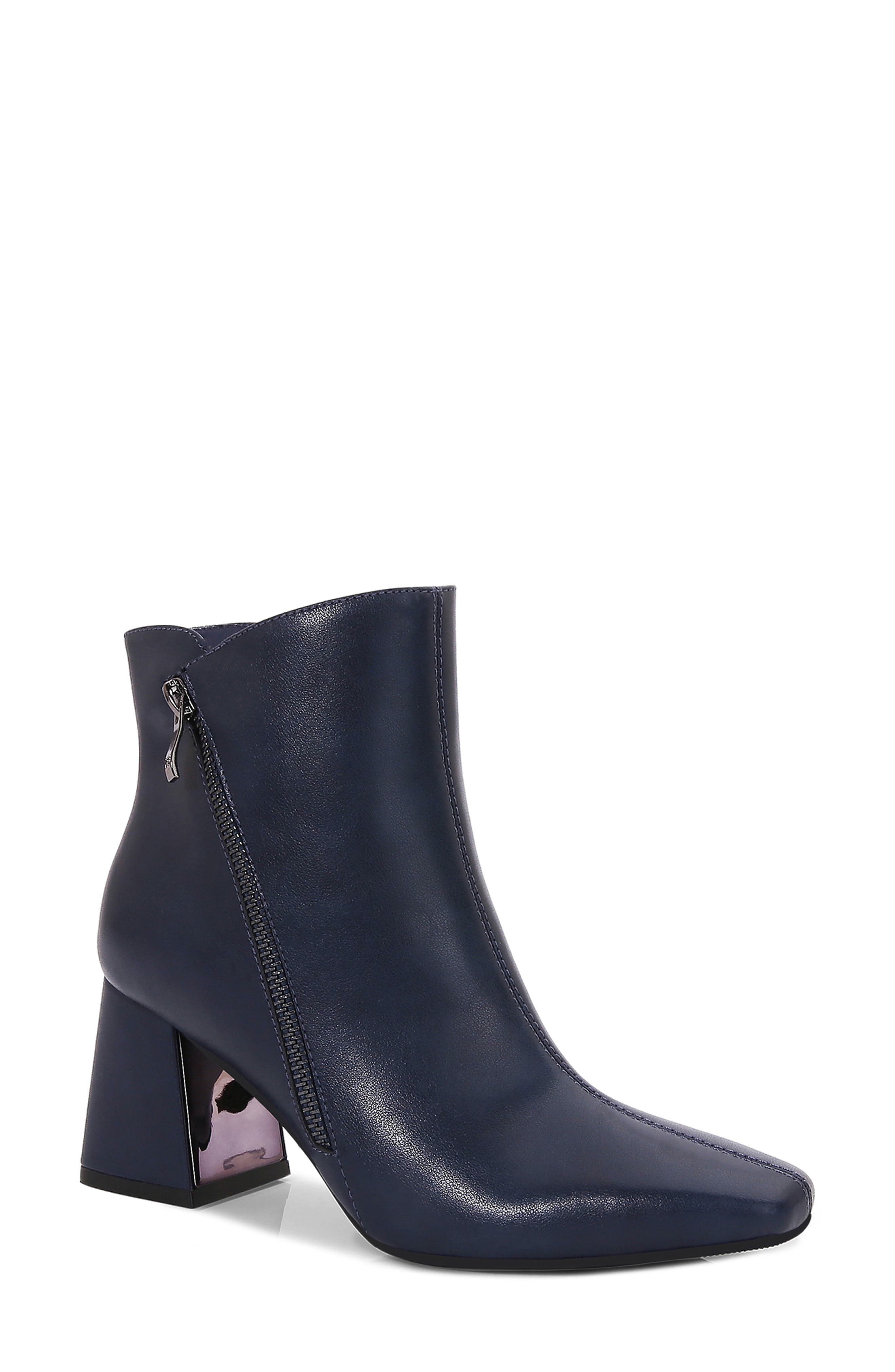 Lyona Faux Leather Bootie, Main, color, NAVY