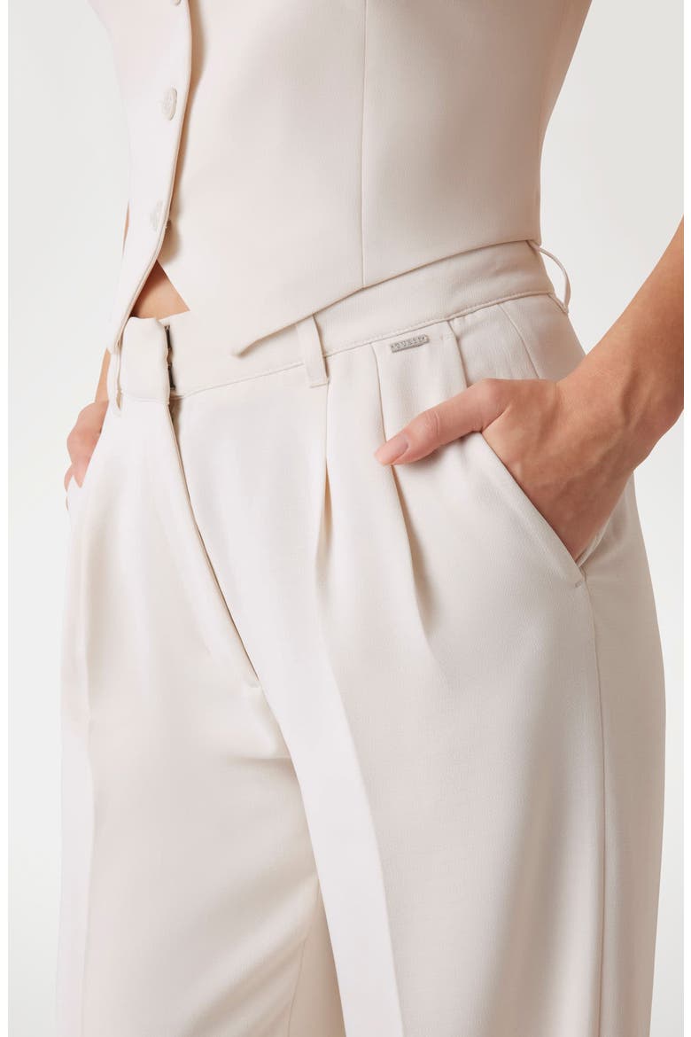 Adele Front Pleat Wide Leg Pants, Alternate, color, CREAM WHITE