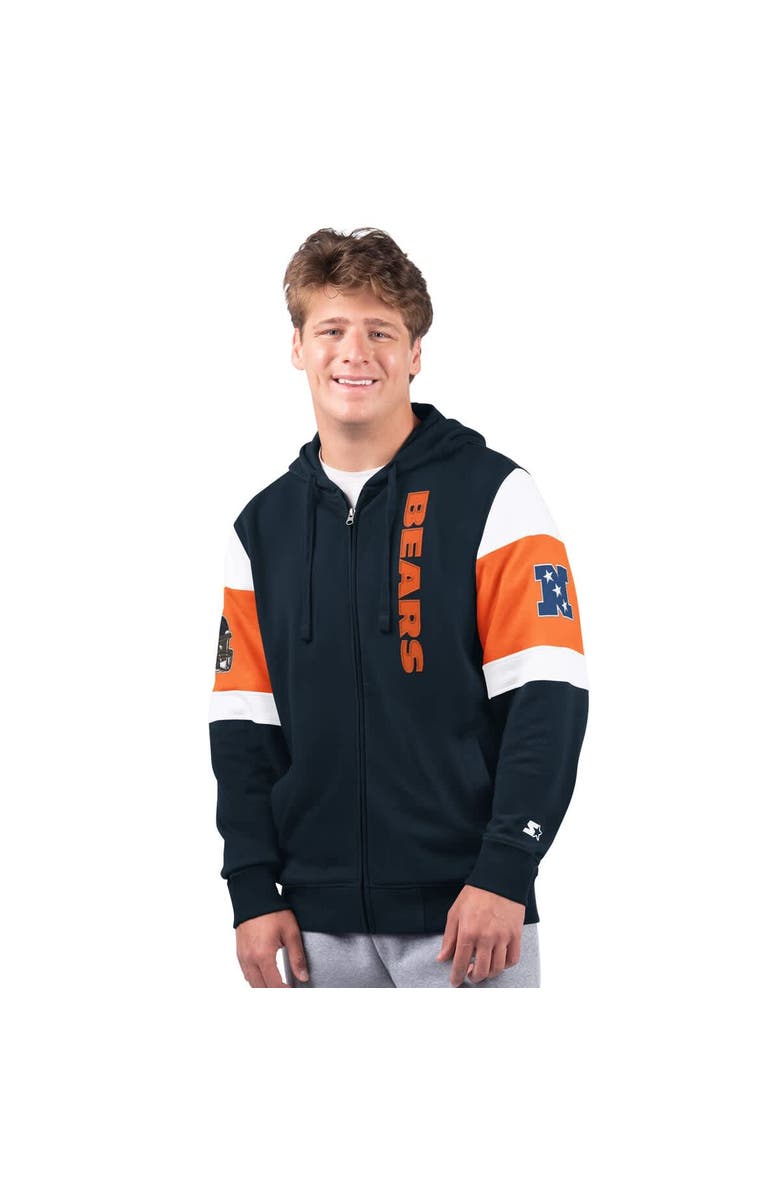 STARTER Men's Starter Navy Chicago Bears Extreme Full-Zip Hoodie, Main, color, Navy