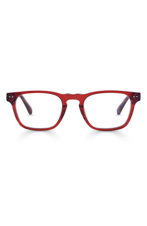 eyebobs Old Sport 48mm Rectangular Reading Glasses in Red Layer 