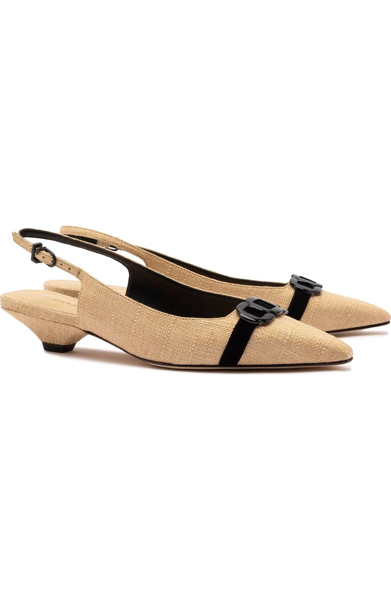 Larroudé Franca Pump, Alternate, color, Beige Raffia And Black