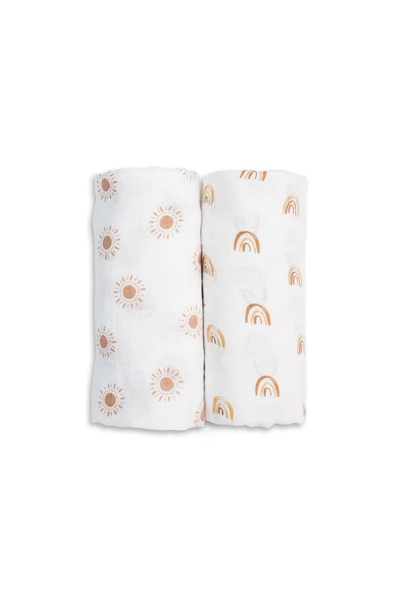 Cotton Muslin Swaddles 2 Pack, Main, color, Rainbow/Suns
