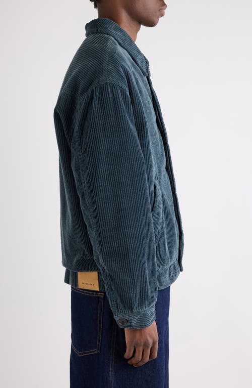 Isabel Marant Nelvil Oversize Corduroy Button-up Jacket In Blue