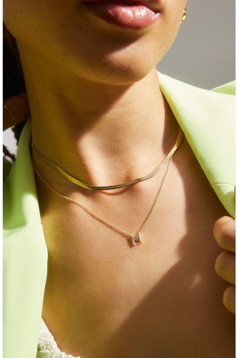 Herringbone Chain Necklace, Alternate, color, GOLD