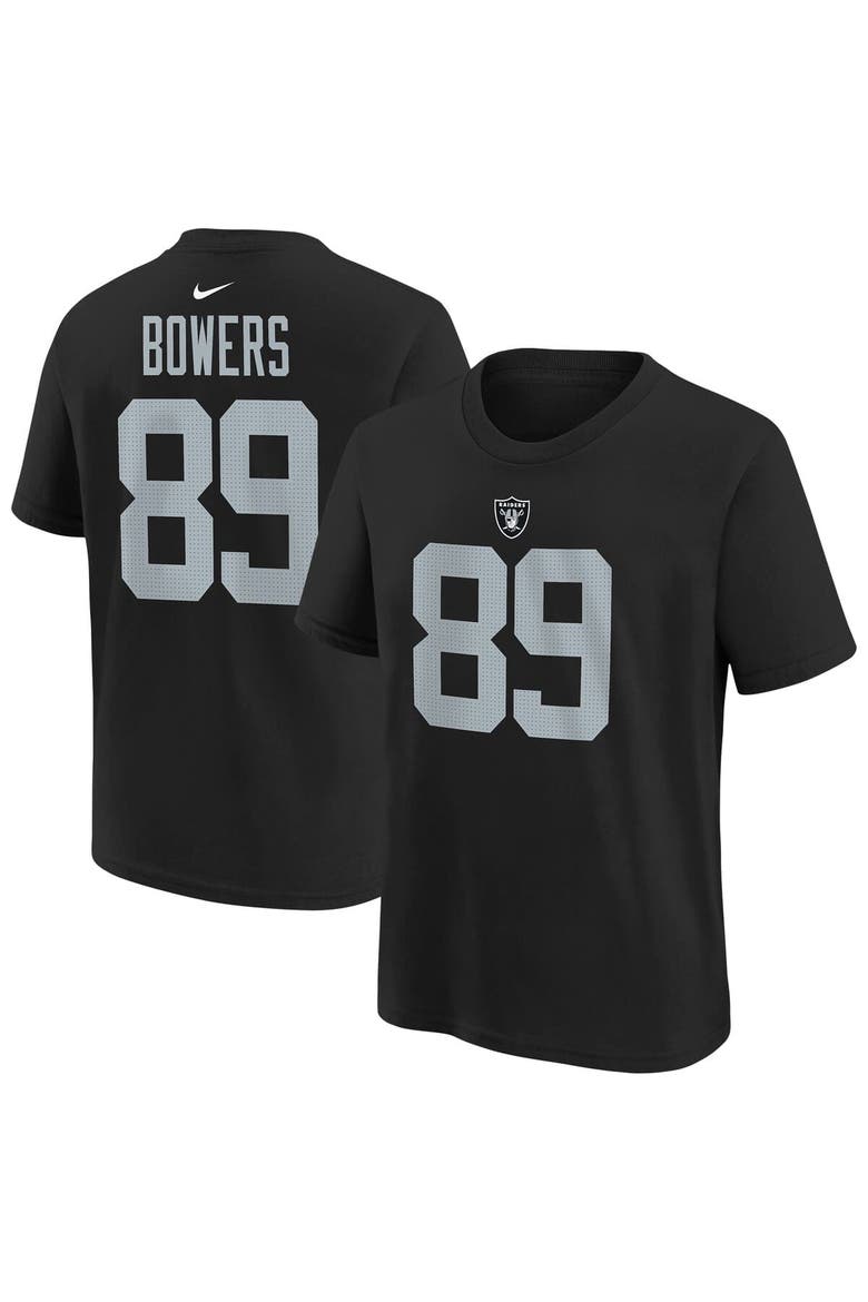 Youth Nike Brock Bowers Black Las Vegas Raiders Player Name & Number T-Shirt, Main, color, Black