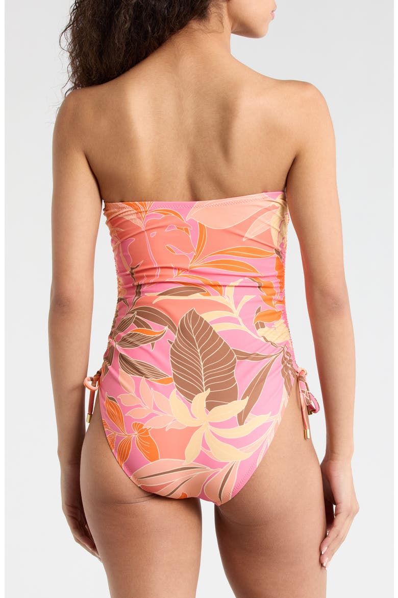 Banded Side Ruched One-Piece Swimsuit, Alternate, color, MULTI