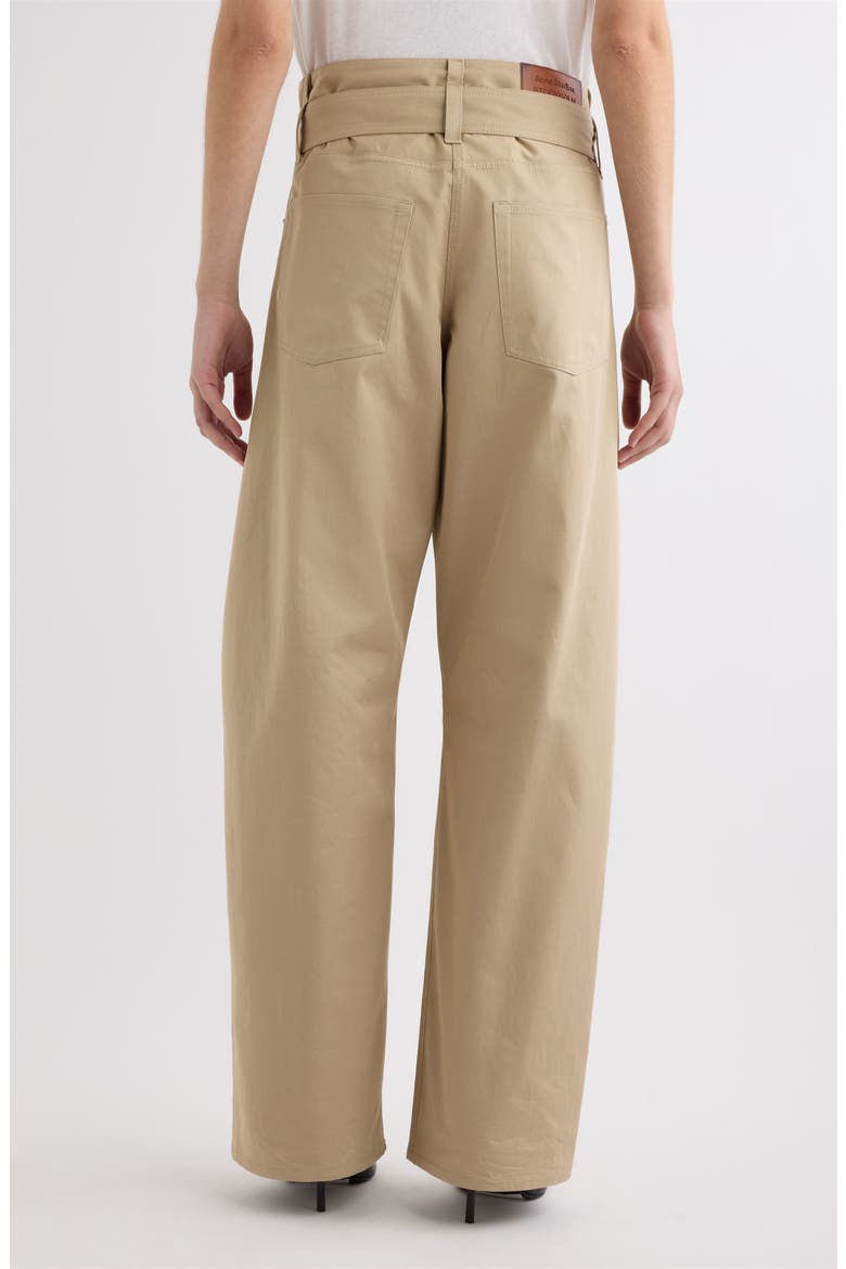 Page Belted Cotton Gabardine Pants, Alternate, color, PALE BEIGE