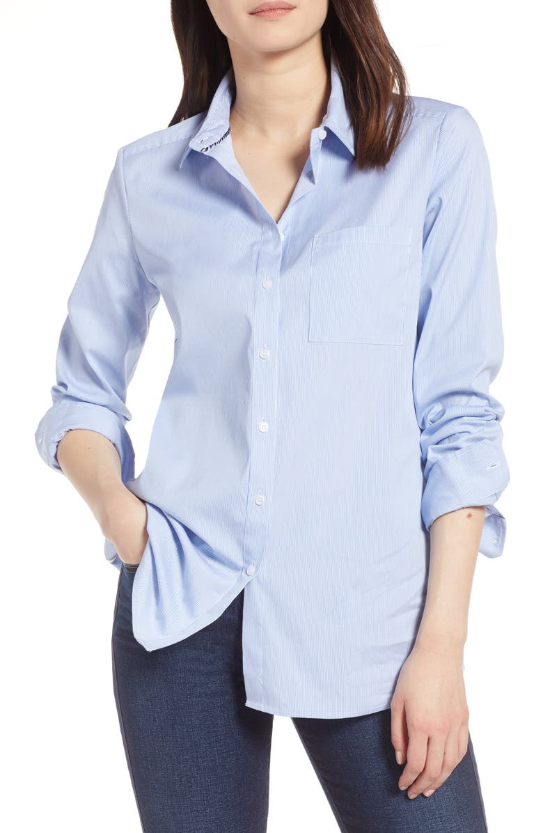 Halogen<sup>®</sup> Stretch Woven Shirt, Main, color, 