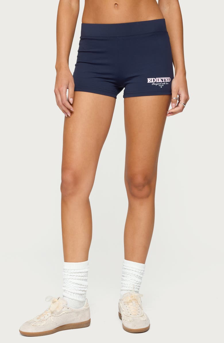 EDIKTED With Love Biker Shorts, Main, color, Navy