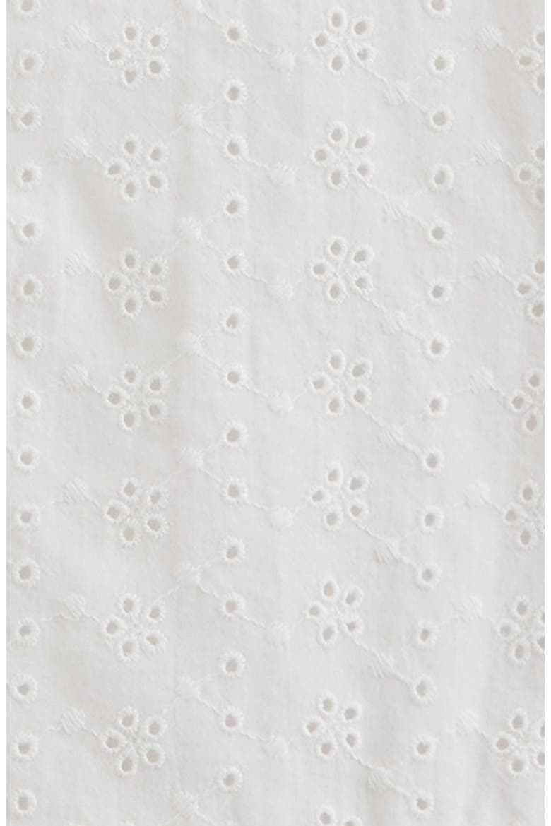 Kids' Bow Front Cotton Broderie Anglaise Top, Alternate, color, WHITE