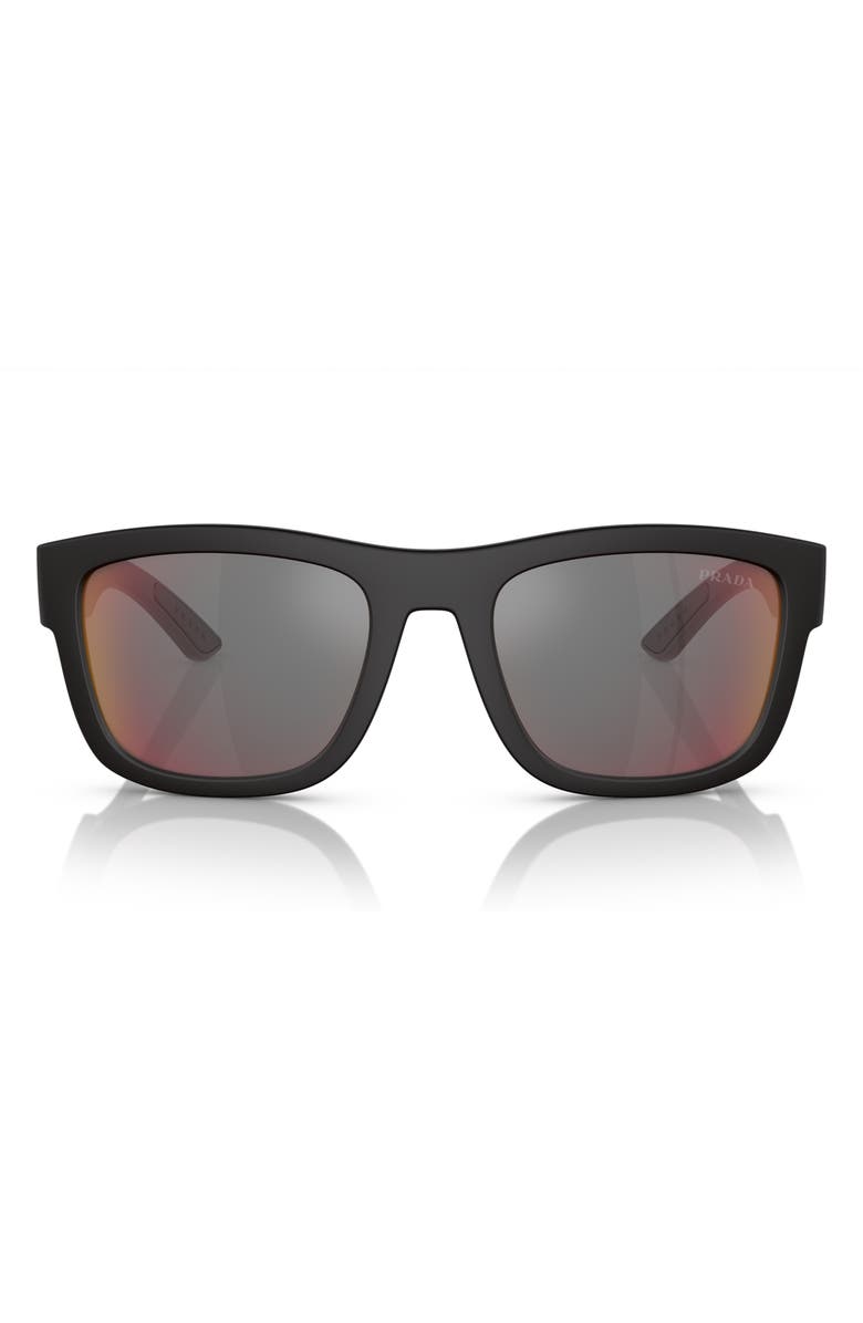 Prada Linea Rossa 56mm Pillow Sunglasses, Main, color, 