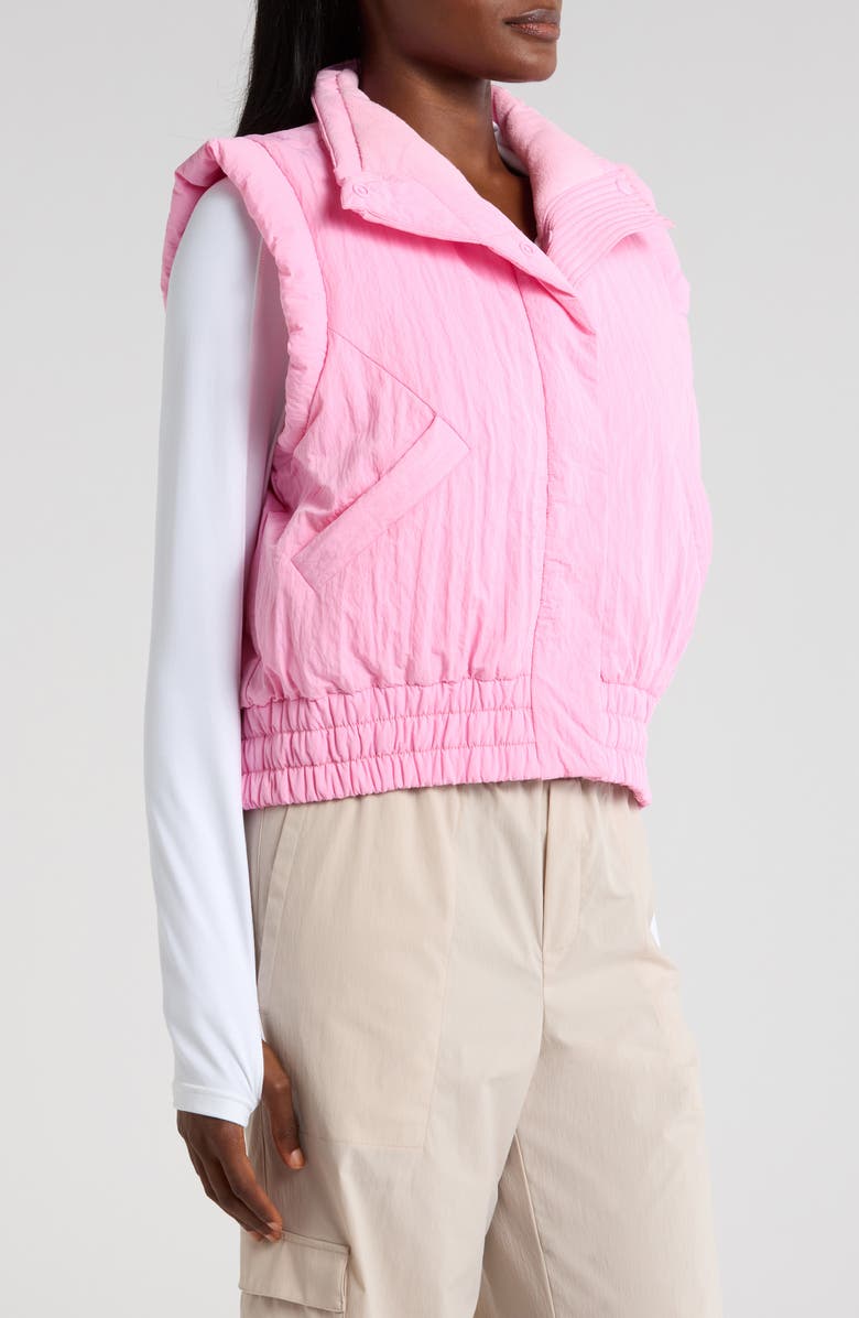 Free People FP Movement Scrunch Time Puffer Vest, Alternate, color, Pink Aura