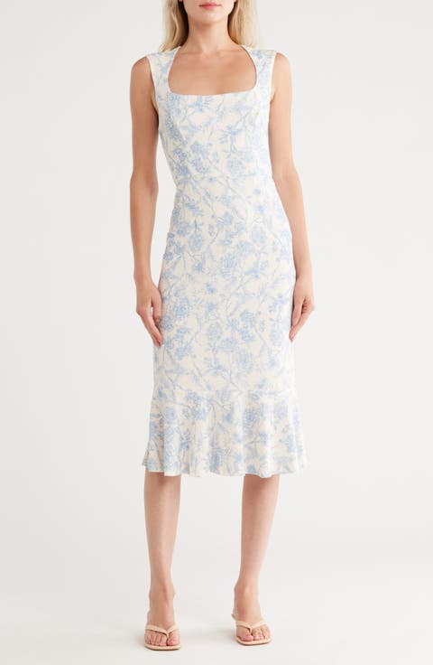 Square Neck Midi Dress