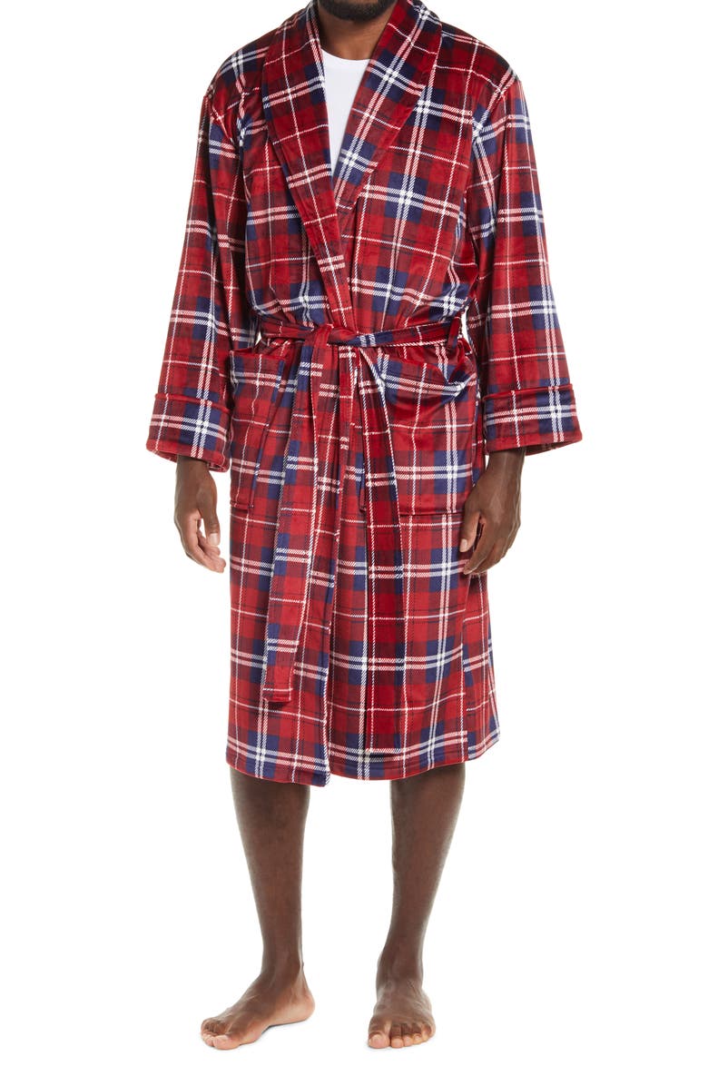 Daniel Buchler Plaid Velour Robe, Main, color,
