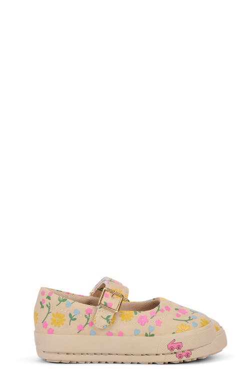 See Kai Run Lucia Mary Jane Sneaker In Oatmeal/floral