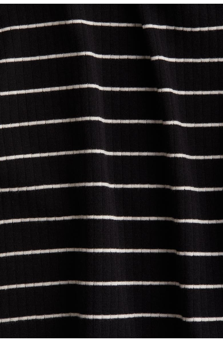 H&M Cotton-blend Trousers, Alternate, color, Black/Striped