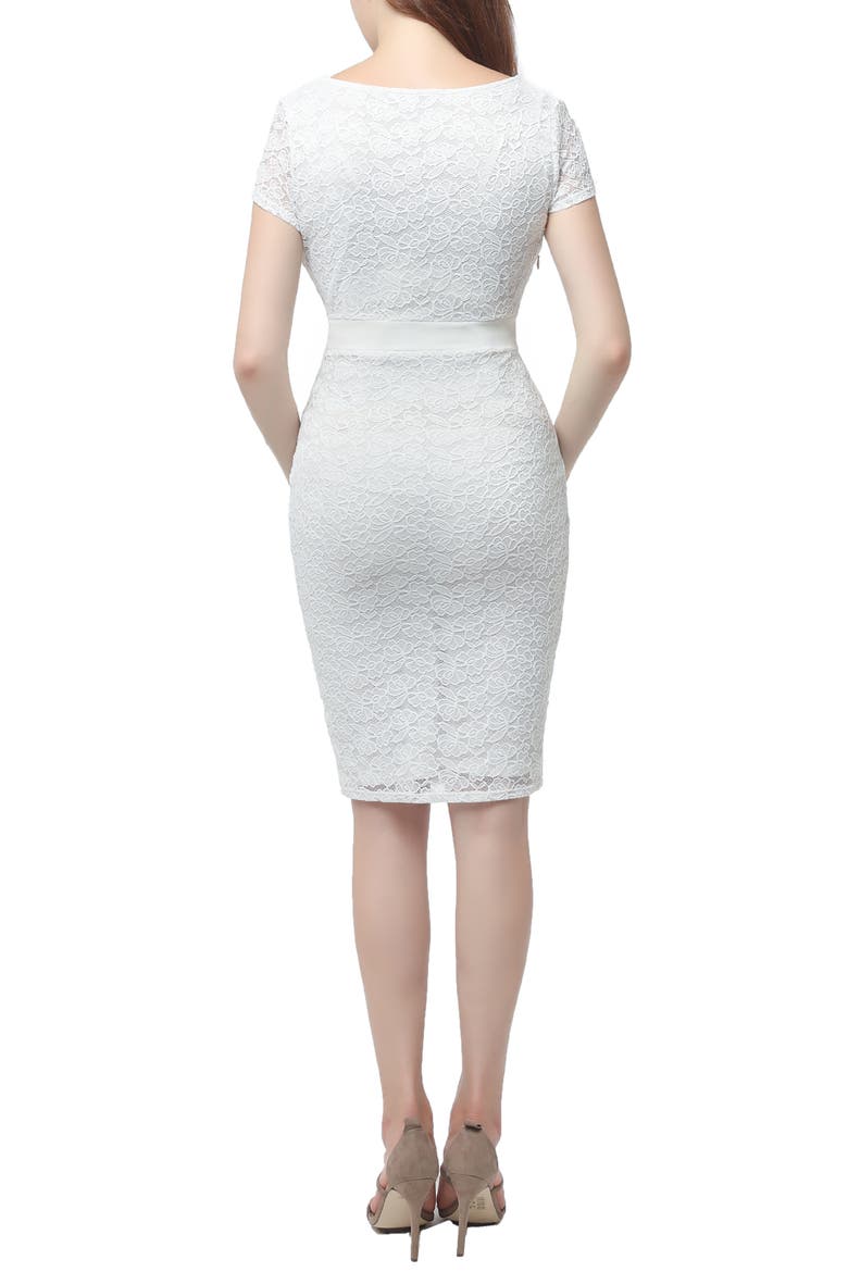 Lyanna Lace Body-Con Maternity Dress, Alternate, color, WHITE