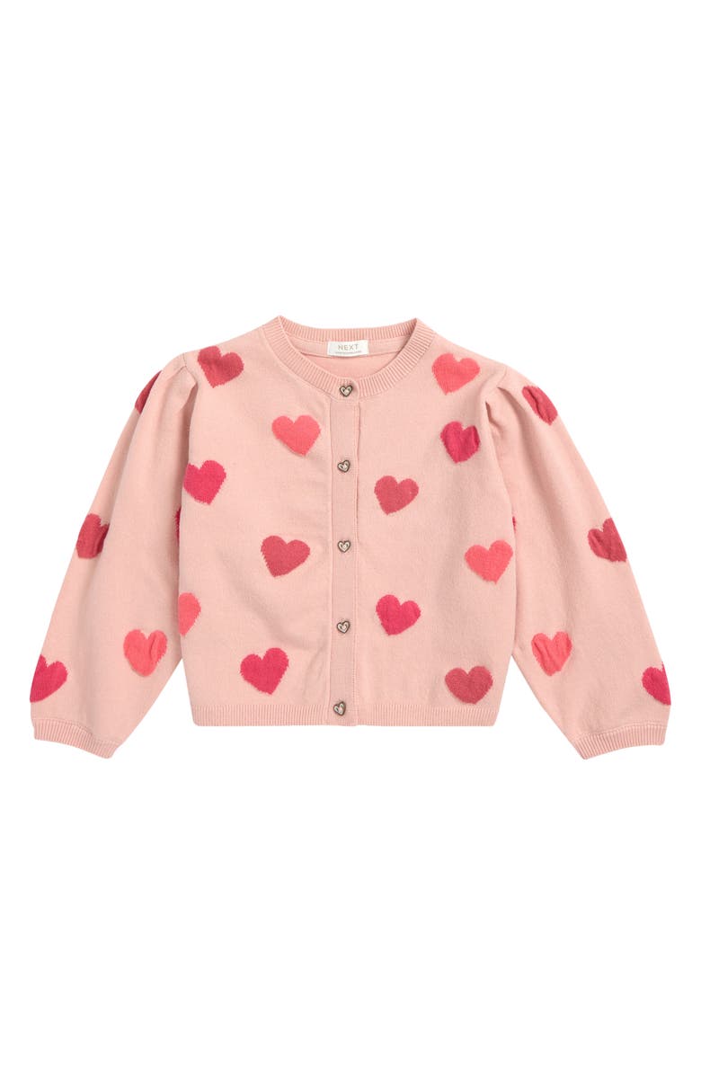 NEXT Kids' Heart Appliqué Cardigan, Main, color, 