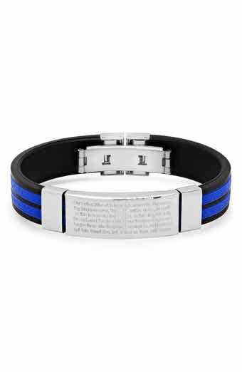 Men's Lord's Prayer Rubber & Stainless Steel Bracelet