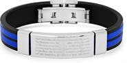 STEELTIME Men's Lord's Prayer Rubber & Stainless Steel Bracelet