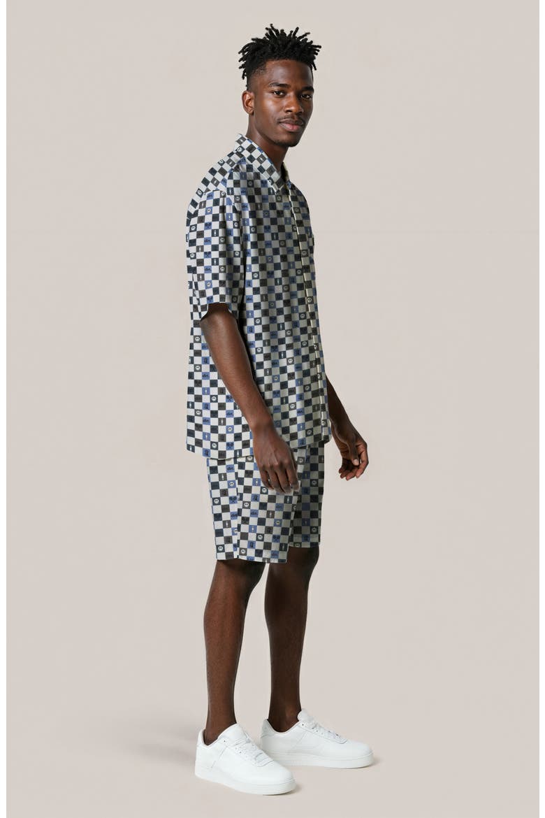 Icons Oversize Camp Shirt, Alternate, color, BLUE/ WHITE MULTI