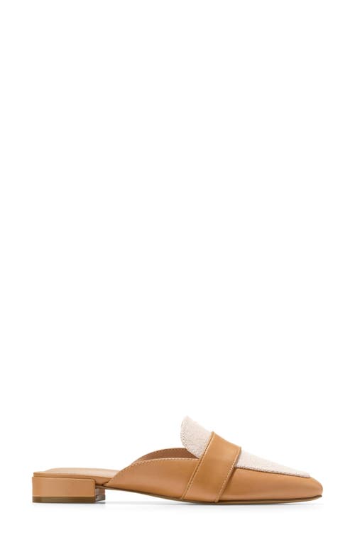 Cole Haan Pasha Mule In Biscuit Leather/ivory Canvas