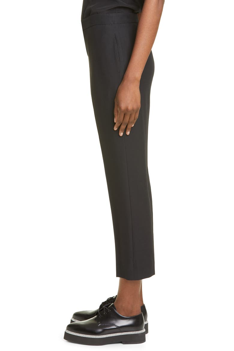 Alexander McQueen Slim Fit Crop Pants, Alternate, color, BLACK