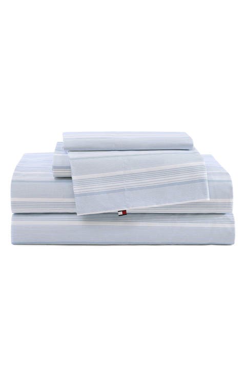 Sailing Stripe Cotton Percale Sheet Set