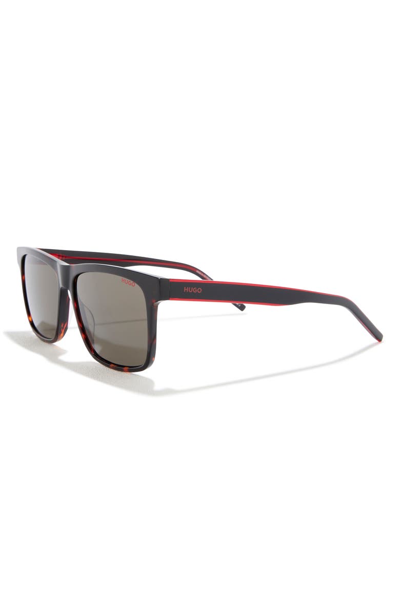 BOSS 56mm Square Sunglasses, Alternate, color, Havana Red