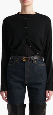 Khaite Finn Wool Blend Crop Cardigan