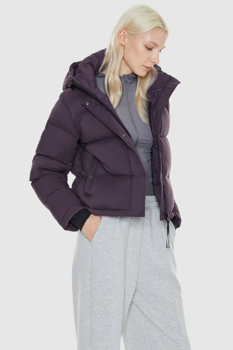 Puff-O® Cropped Down Puffer Jacket, Alternate, color, Purple
