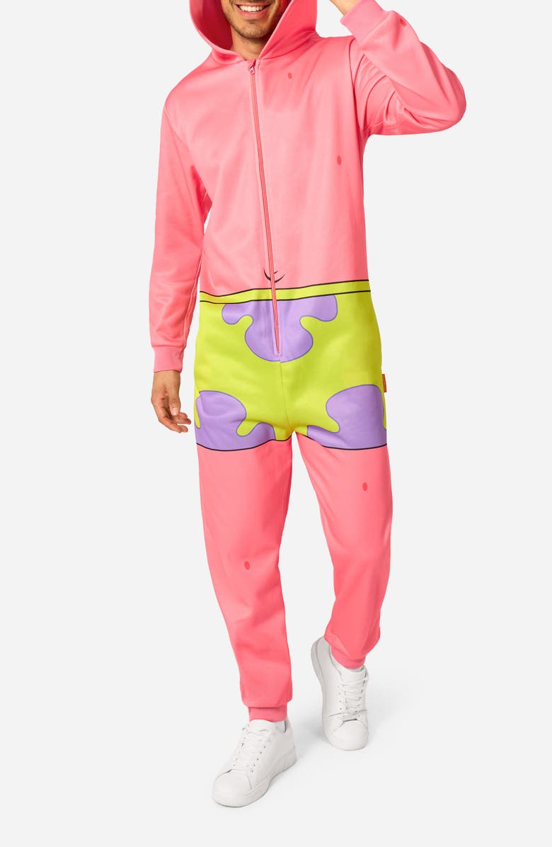 OppoSuits SpongeBob SquarePants<sup>™</sup> Patrick Hooded Fleece Costume Jumpsuit, Main, color, Pink