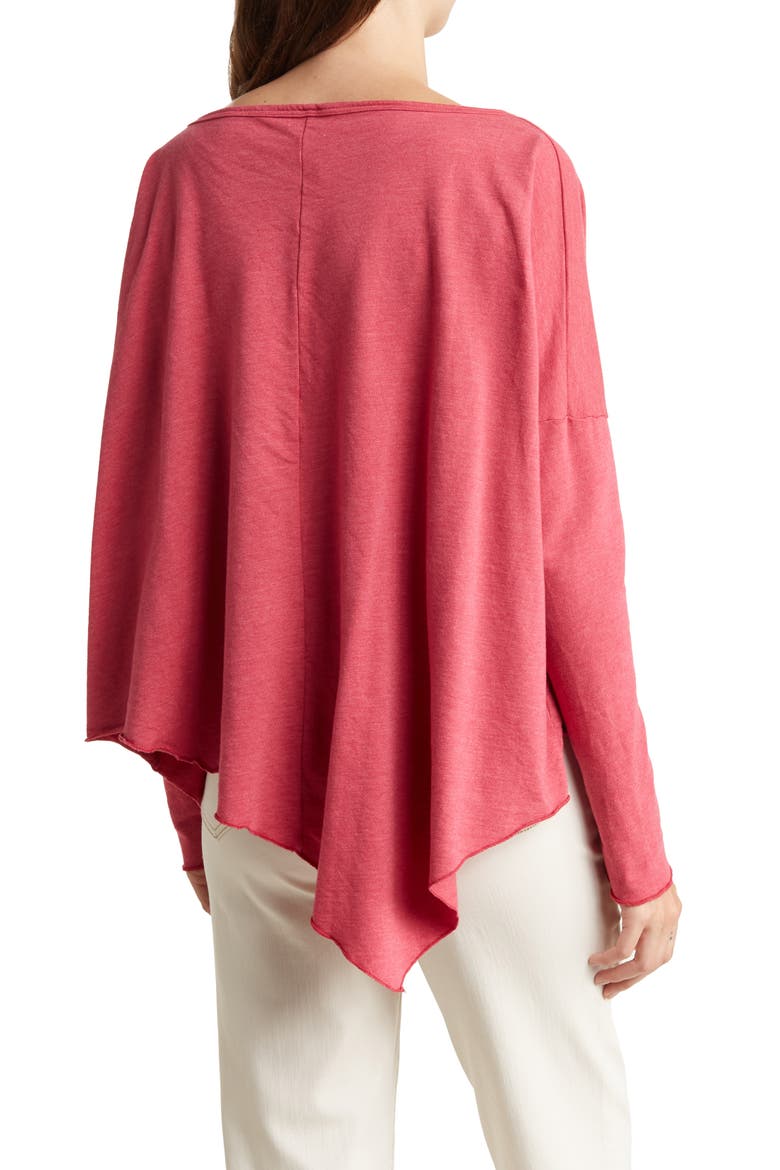 Dolman Sleeve Asymmetrical Hem Pullover, Alternate, color, BEETROOT PURPLE PINK