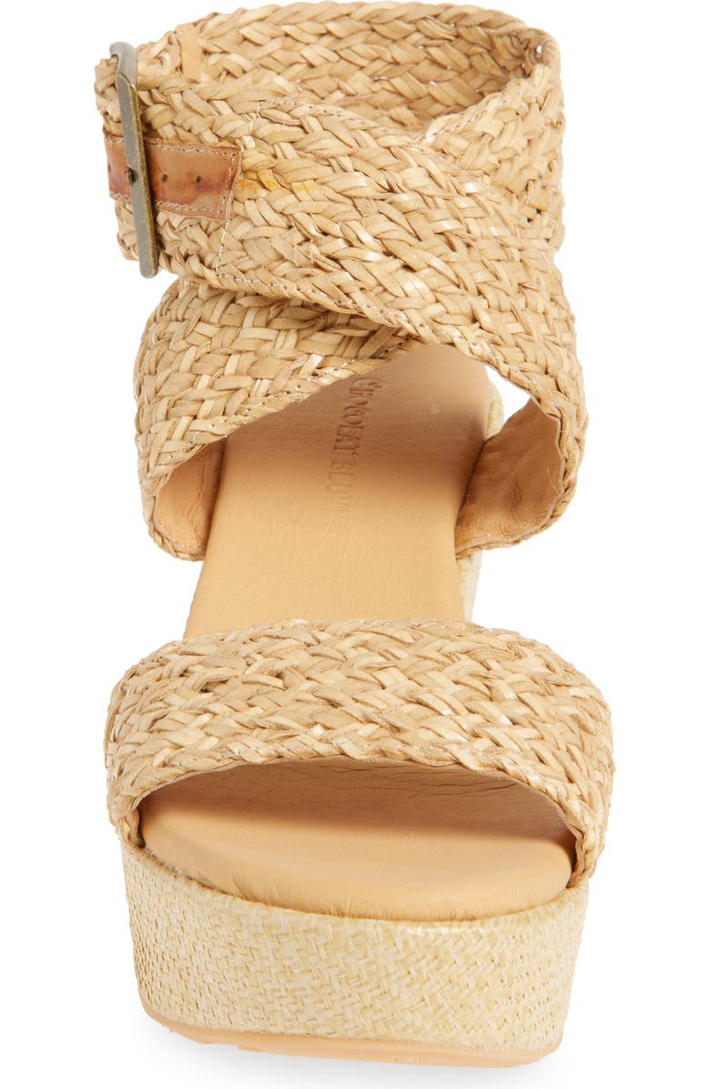 Chocolat Blu Isabel Ankle Strap Platform Wedge Sandal, Alternate, color, Natural Raffia