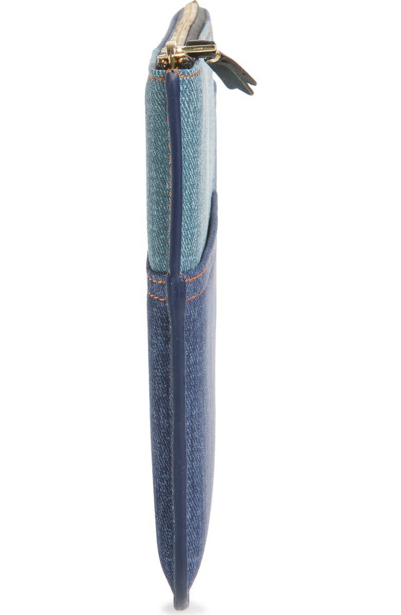 Comme des Garçons Denim Pocket Leather Pouch Clutch, Alternate, color, Blue