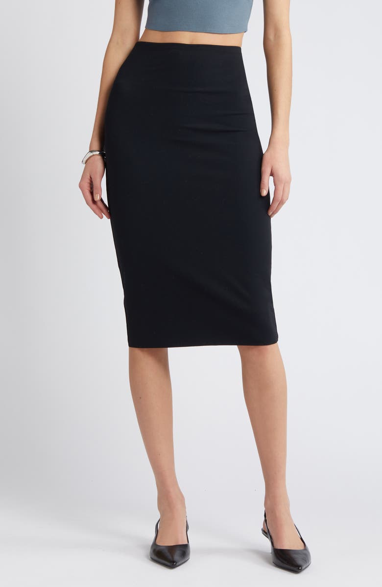 Open Edit Smooth Edit Midi Skirt, Main, color,