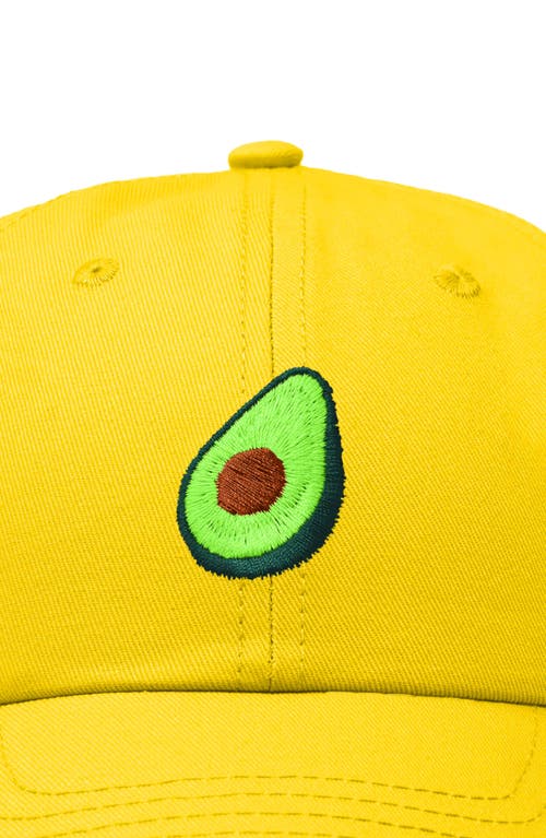Dalix Avocado Embroidered Food Hat In Gold
