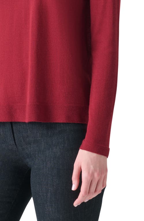 Akris Fine Guage Cashmere & Silk Crewneck Sweater In Red