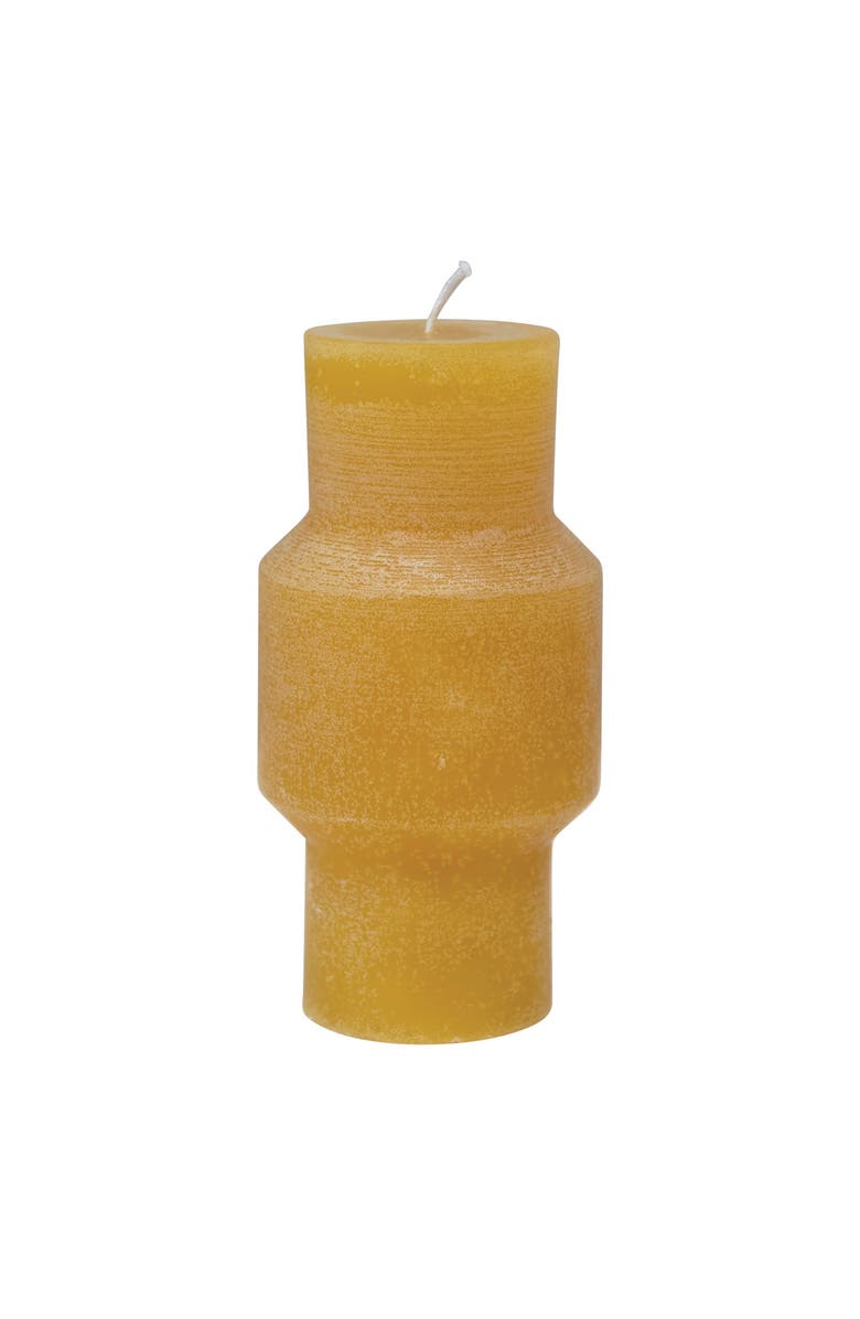 Storied Home Unscented Pillar Candle, Main, color, Yellow