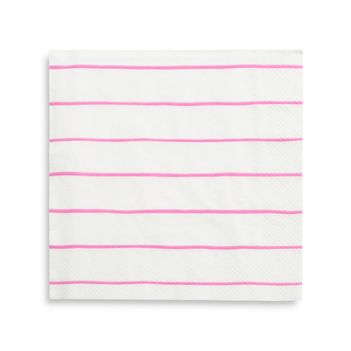 Daydream Society Frenchie Striped Large Napkins In Cerise